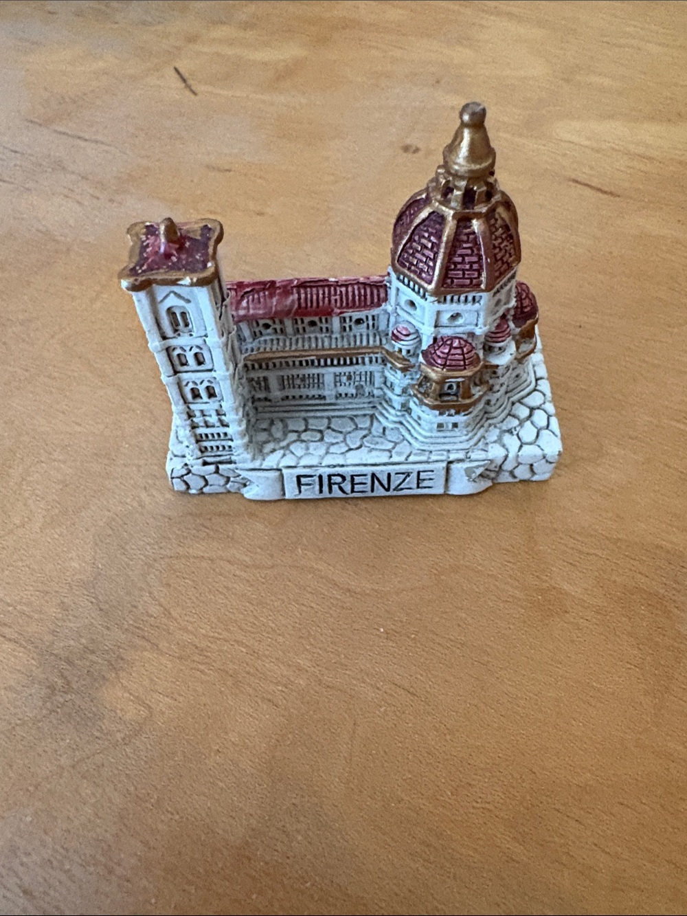 Firenze Souvenir Miniature Building - White, Burgundy & Gold